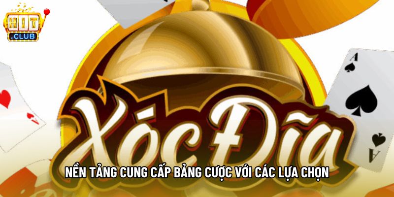 Nền tảng cung cấp bảng cược với các lựa chọn